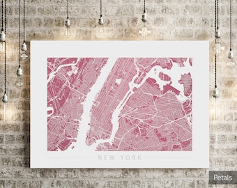 New York Map - City Street Map of New York - Art Print Watercolor Illustration Wall Art Home Decor Gift - Colour Series PRINT