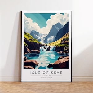 Isle of Skye Travel Poster - Scotland, Isle of Skye Travel Print, Home Decor, Print Framed or Canvas
