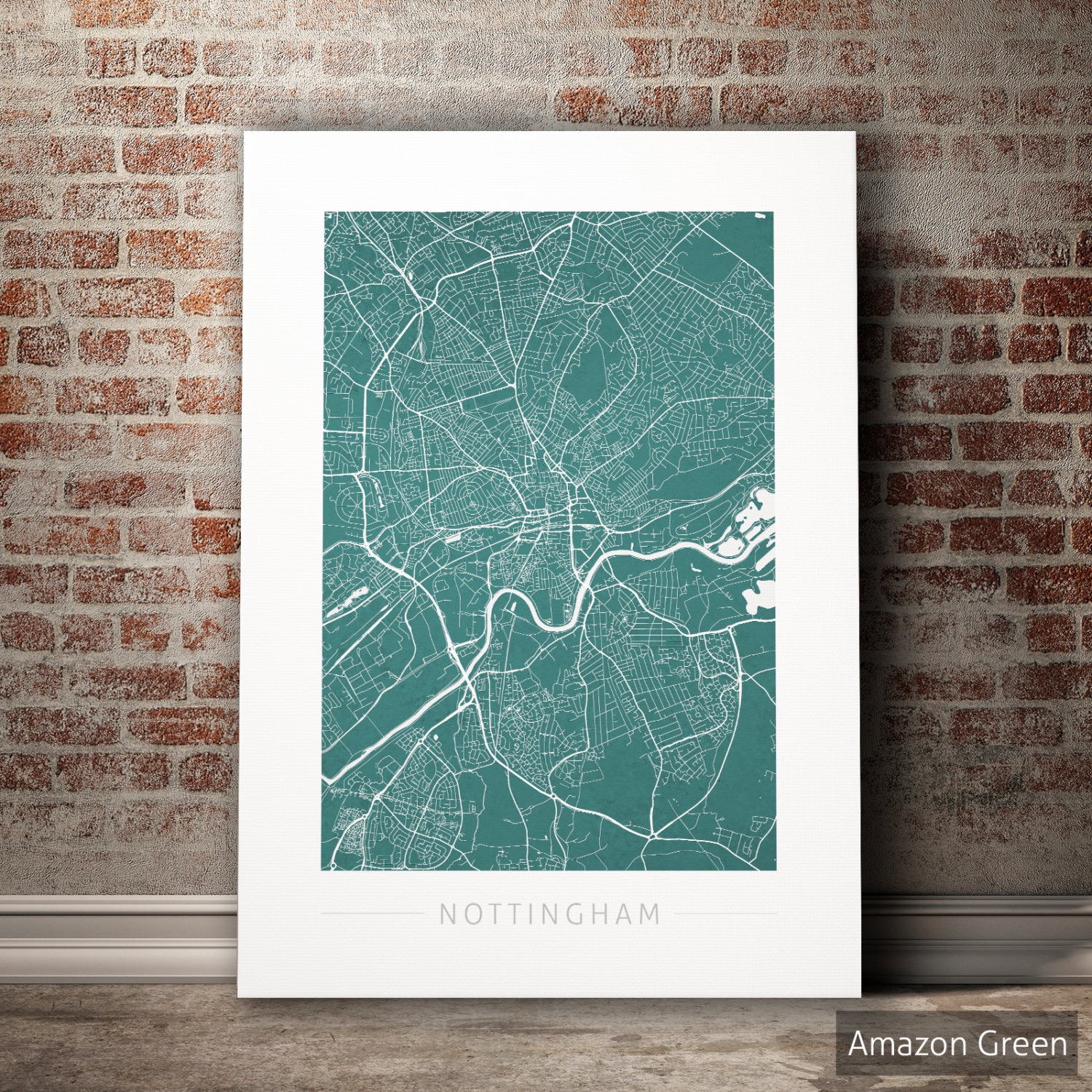 Nottingham Map City Street Map of Nottingham England UK - Etsy