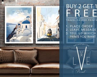 FREE PRINT Travel Poster Art Prints - Buy 2 Get 1 Free!