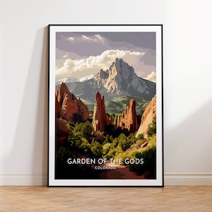 Garden Of The Gods Travel Print - United States, Colorado Poster, Home Decor, Gift Print or Canvas