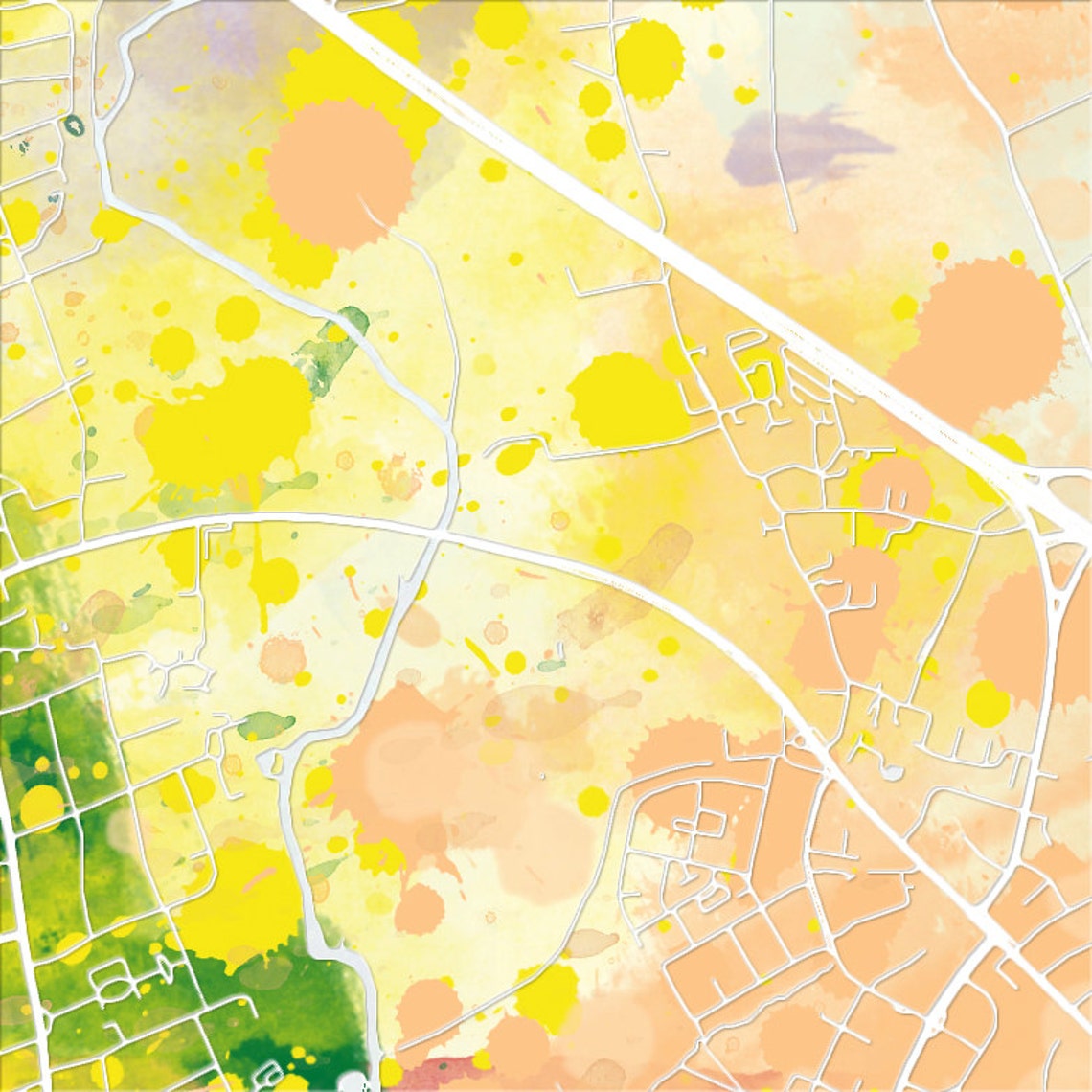 Oxford Map City Street Map of Oxford England Art Print
