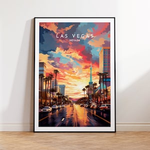 Las Vegas Travel Print - United States, Nevada Poster, Home Decor, Gift Print or Canvas
