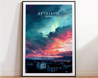 Reykjavik Print - Iceland, Reykjavik Poster, Home Decor, Gift Print or Canvas