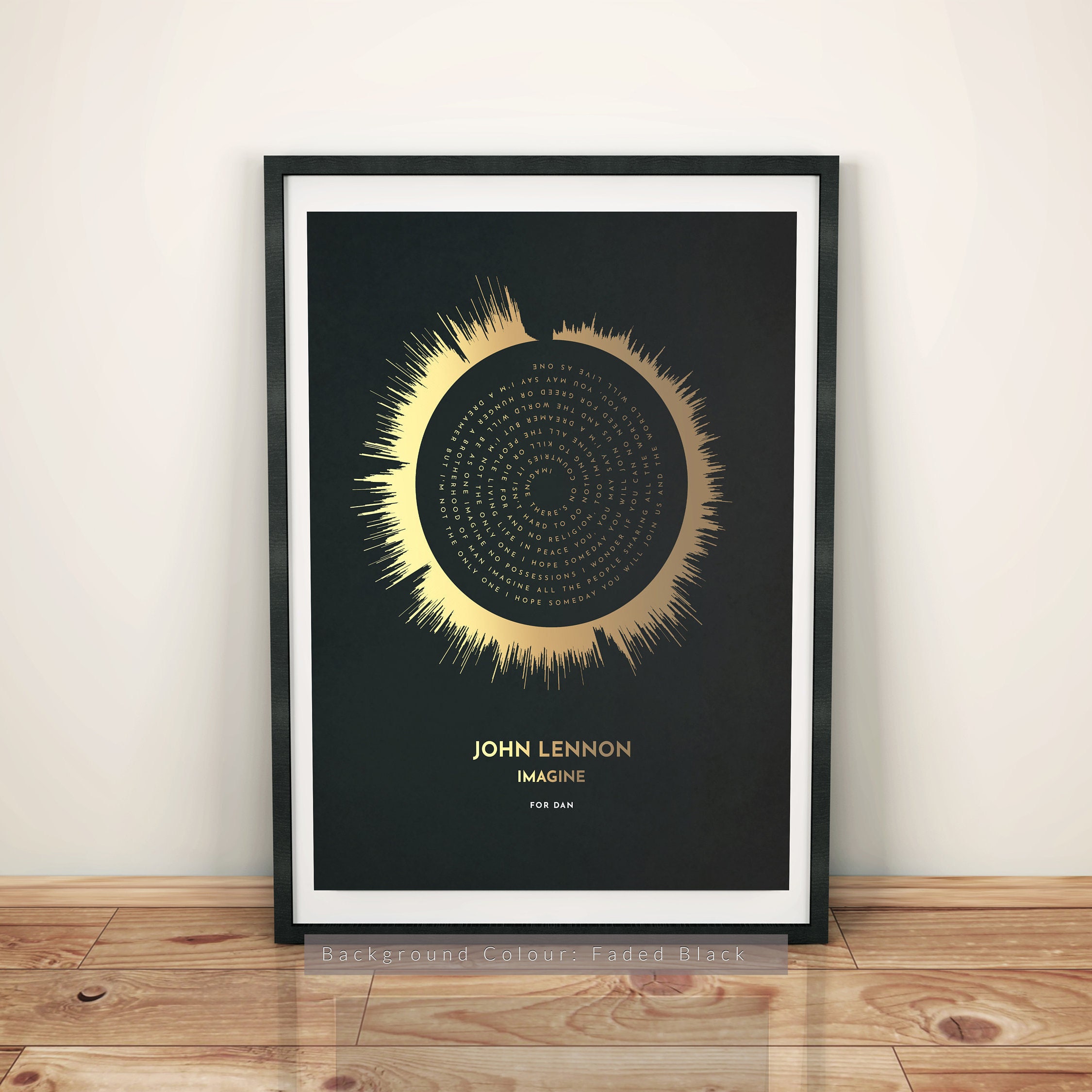Custom FADED SOUND WAVE Art Print | Personalised Sound Wave & Song