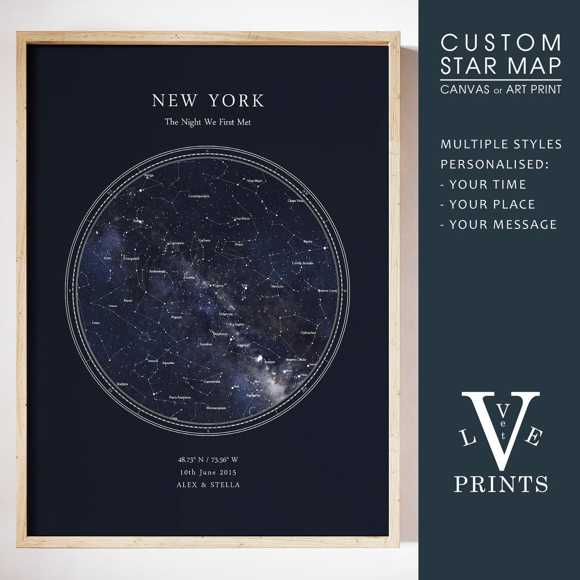 Custom Star Map Print, Night Sky Print, the Day You Were Born ...