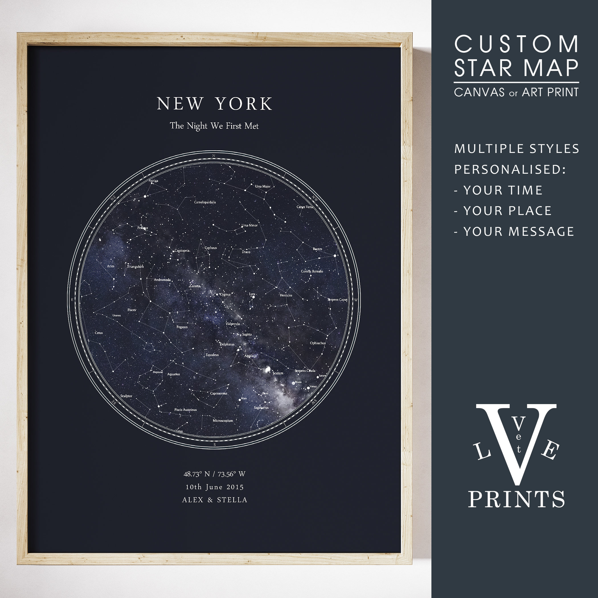 Custom Star Map Print, Night Sky Print, the Day You Were Born ...