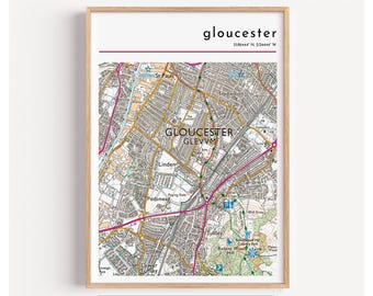 Personalised OS Map City Print | Ordnance Survey Destination Poster, Custom Location Wall Art, Travel Gift, Favourite Place Keepsake