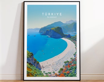 Oludeniz Travel Print - Turkey, Oludeniz Poster, Home Decor, Gift Print or Canvas