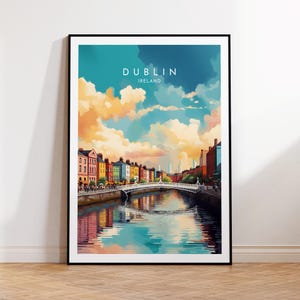Dublin Travel Print - Ireland Travel Print, Dublin Poster, Home Decor, Gift Printed, Framed or Canvas