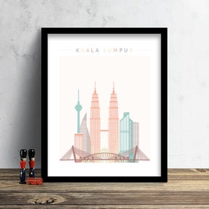 Kuala Lumpur Skyline, Print, Watercolor Print, Wall Art, Malaysia Cityscape, Watercolor Art, City Poster, Cityscape, Home Decor, Gift PRINT