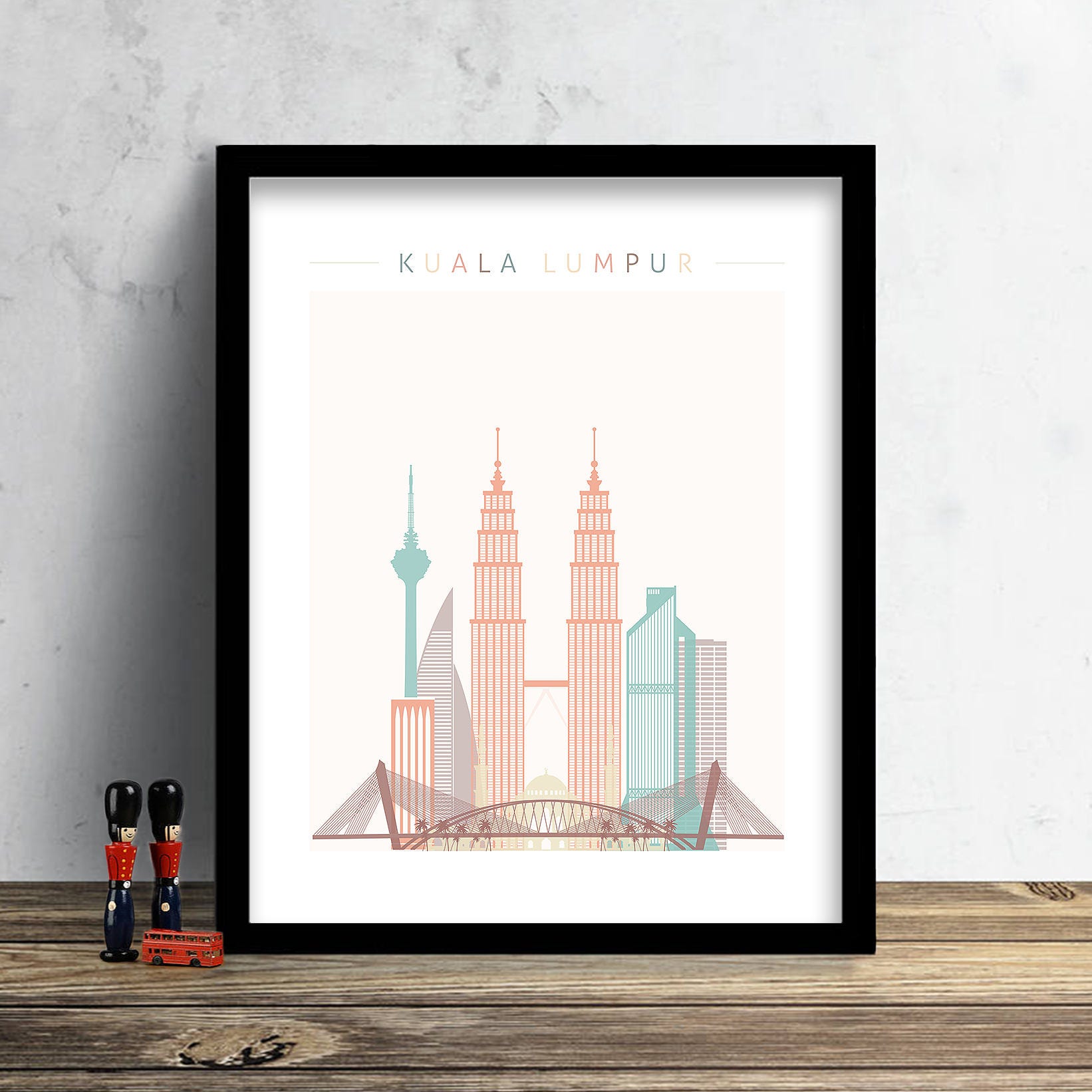 Kuala Lumpur Skyline Print Watercolor Print Wall Art - Etsy