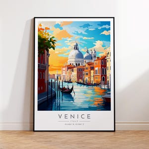 Venice Travel Poster - Italy, Venice Travel Print, Home Decor, Print Framed or Canvas