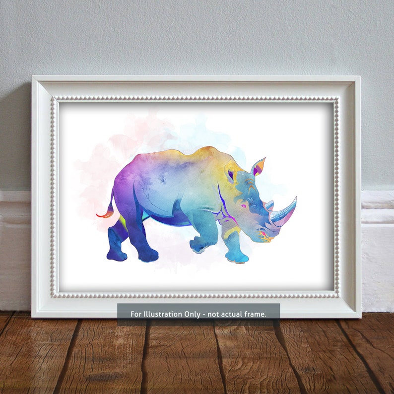 Rhino Print Rhino Watercolor print African Decor Gift Her African Gift Rhino Art Print Rhino Gift Idea Safari Animals African Art