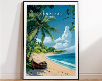 Zanzibar Travel Print - Tanzania, Zanzibar Poster, Home Decor, Gift Print or Canvas