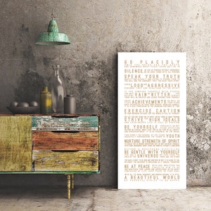 DESIDERATA Print | Go Placidly, Desiderata Poster, Max Ehrmann Poem, Inspirational Quotes, Motivational | INSPIRATIONAL Series CANVAS Wrap image 5