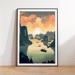 Vietnam Travel Print - Vietnam, Ha Long Bay Poster, Home Decor, Gift Print or Canvas