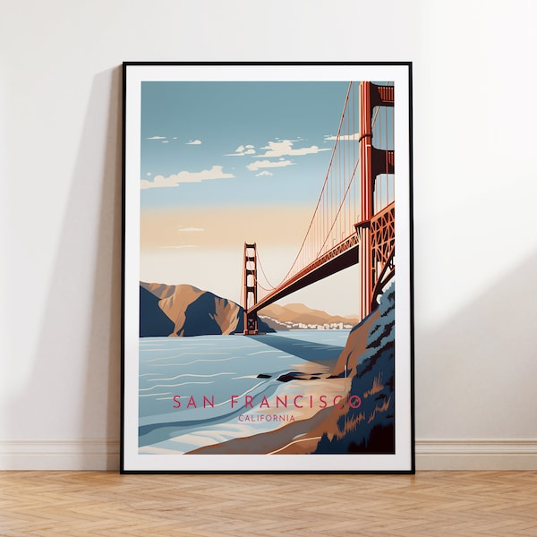 San Francisco Travel Print - Kalifornien, San Francisco Poster, Wohnkultur, Geschenk Druck oder Leinwand