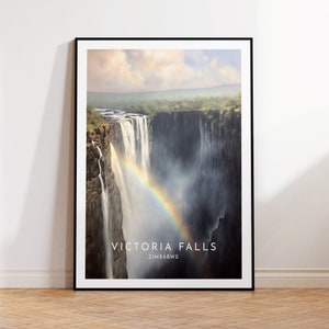 Victoria Falls Travel Print - Zimbabwe, Victoria Falls Poster, Home Decor, Gift Print or Canvas