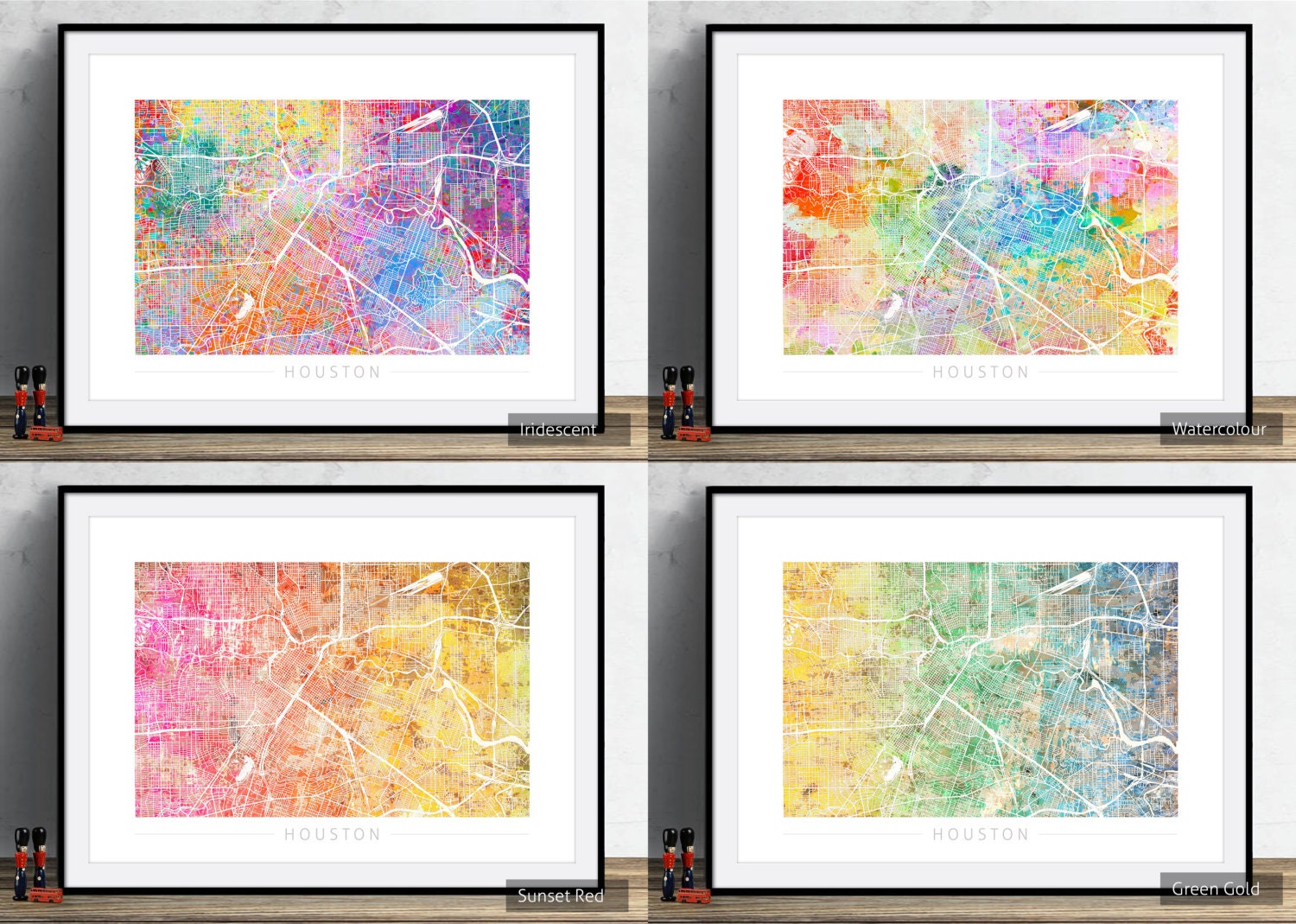 Houston Map City Street Map of Houston Texas Art Print - Etsy