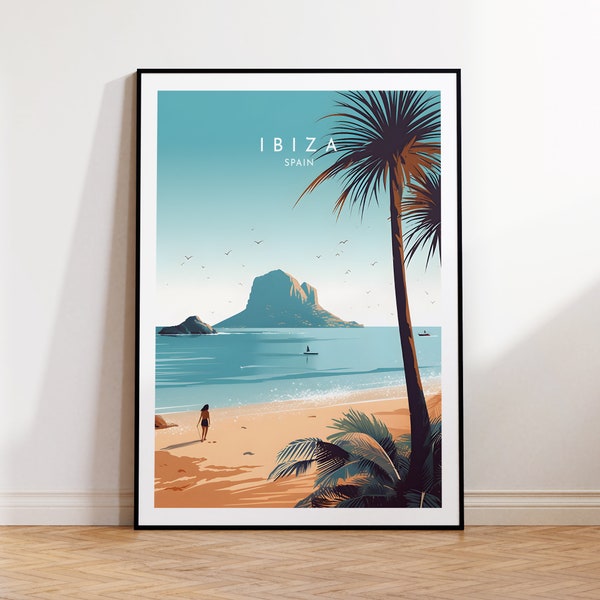 Ibiza Travel Print - España, Cartel de Ibiza, Decoración del hogar, Impresión de regalo o lienzo