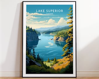 Lake Superior Travel Print - Canada, Lake Superior Poster, Home Decor, Gift Print or Canvas