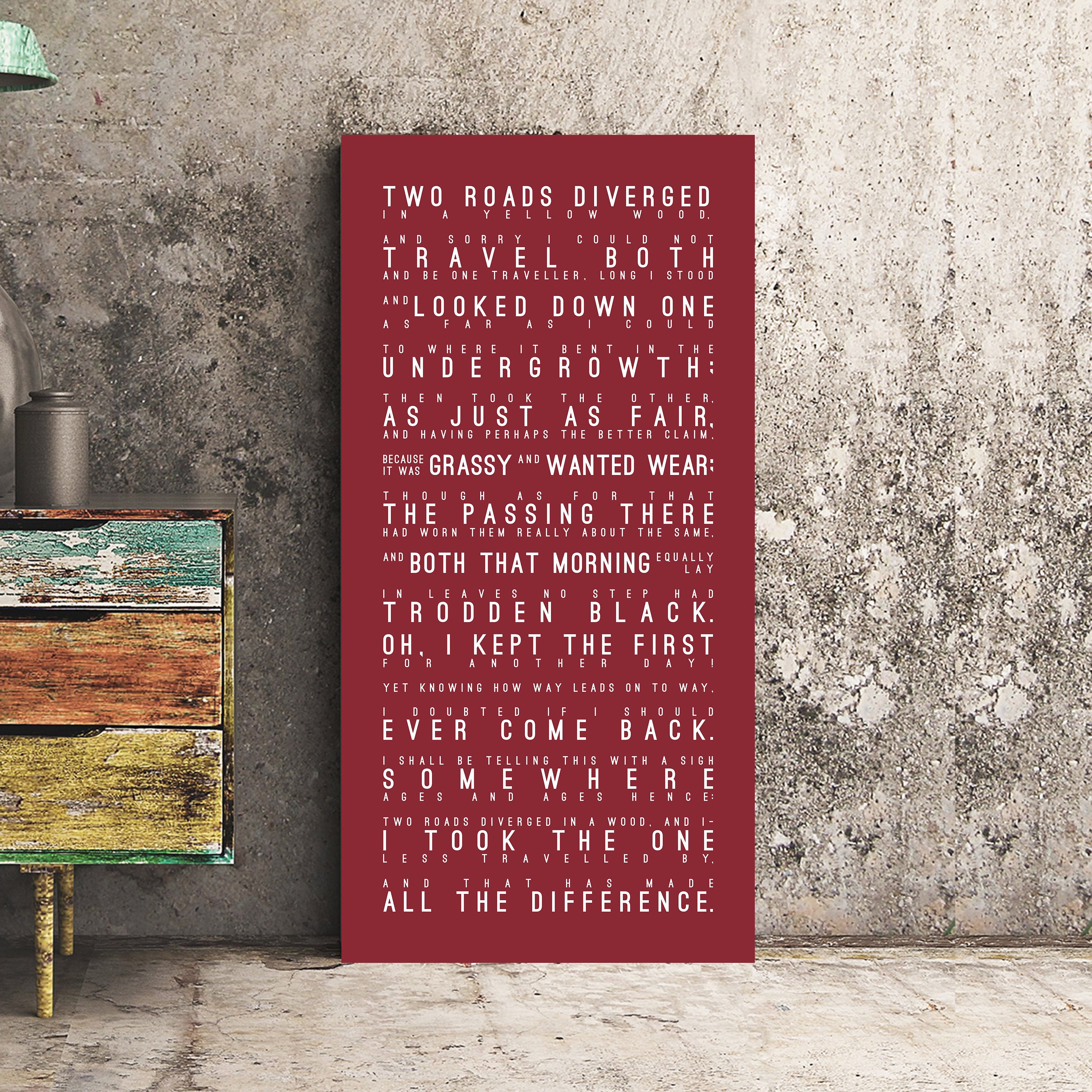 ROAD NOT TAKEN Robert Frost Poem Print Road Not Taken | Etsy