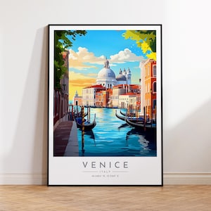 Venice Travel Poster - Italy, Venice Travel Print, Home Decor, Print Framed or Canvas