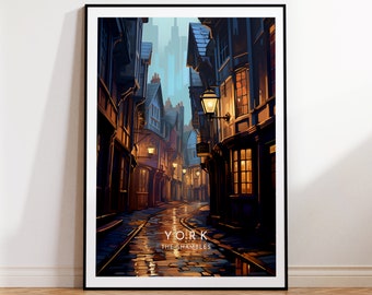York Travel Print - Shambles, England, York Poster, Home Decor, Gift Print or Canvas