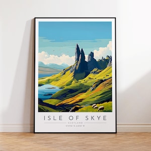 Isle of Skye Travel Poster - Scotland, Isle of Skye Travel Print, Home Decor, Print Framed or Canvas