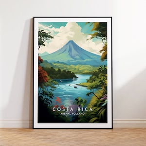 Costa Rica Travel Print - Costa Rica, Arenal Volcano Poster, Home Decor, Gift Print or Canvas