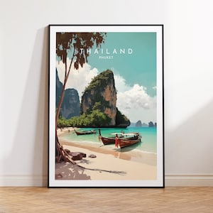Impressão de viagem em Phuket - Tailândia, pôster de Phuket, decoração de casa, impressão de presente ou tela
