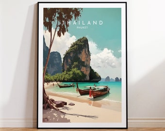 Phuket Travel Print - Thailand, Phuket Poster, Home Decor, Gift Print or Canvas