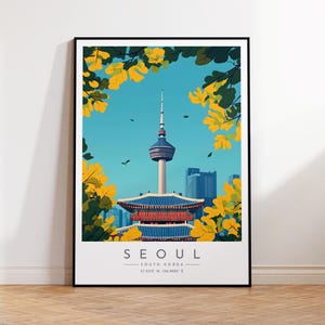 Poster de voyage à Séoul - Corée du Sud, impression de voyage à Séoul, décoration d'intérieur, impression encadrée ou toile