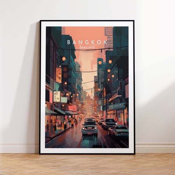 Bangkok Travel Print - Thailand, Bangkok Poster, Home Decor, Gift Print or Canvas