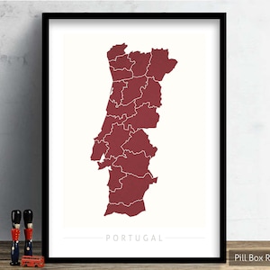 Portugal Map - Country Map of Portugal - Art Print Watercolor Illustration Wall Art Home Decor Gift - COLOUR PRINTS