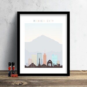 Mexico City Skyline, Print, Watercolor Print, Wall Art, Watercolor Art, City Poster, Cityscape, Home Decor, Christmas Gift PRINT