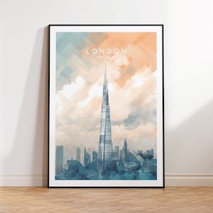London Travel Print - The Shard, England, London Poster, Home Decor, Gift Print or Canvas