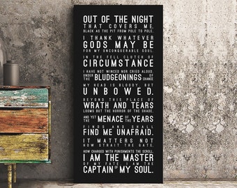 INVICTUS Print | I Am The Master of My Fate, William Henley Poem, Inspirational Quotes, Motivational | INSPIRATIONAL Series CANVAS Wrap
