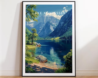 Lake Königssee Travel Print - Germany, Bavaria, Lake Königssee Poster, Home Decor, Gift Print or Canvas