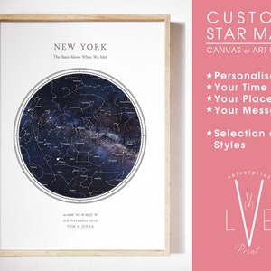 Custom Star Map Print HDR WHITE CIRCULAR Constellation Print, Night Sky Print Wedding Gift Anniversary Gift for Men, Gift for Women image 1