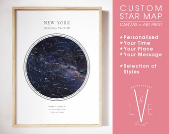 Custom Star Map Print - HDR WHITE CIRCULAR | Constellation Print, Night Sky Print | Wedding Gift  | Anniversary Gift for Men, Gift for Women