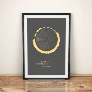 Custom COLOURED SOUND WAVE Art Print | Personalised Sound Wave & Song Lyrics | Wedding Gift for Him, Her | Dark Series *Non Metallic*