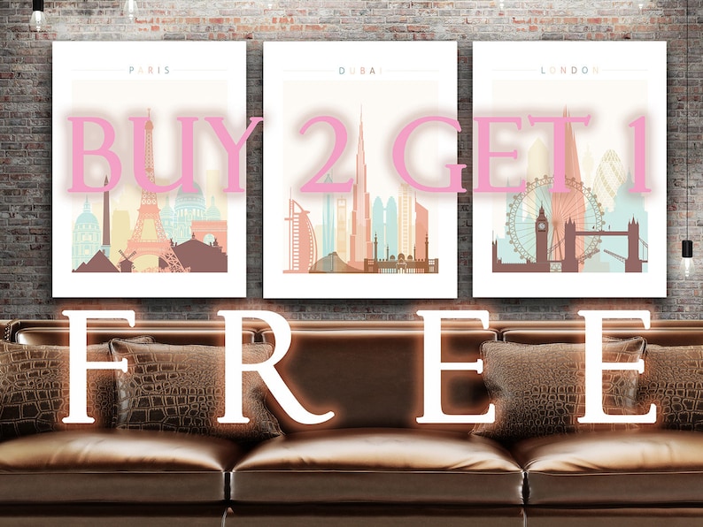 Cityscape Gift PRINT Home Decor Dubai Skyline Print Watercolor Print Watercolor Art Abu Dhabi Dubai Wall Art UAE City Poster