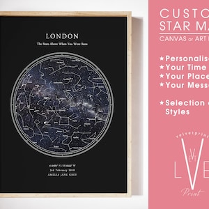 Mappa stellare personalizzata - SFONDO NERO HDR / Mappa stellare personalizzata, regalo di nozze, stampa del cielo notturno, regalo di anniversario, stampa della costellazione