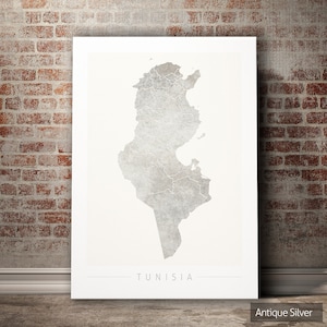 Carte de la Tunisie - Carte du pays de la Tunisie - Impression d'art Illustration aquarelle Art mural Décoration d'intérieur Cadeau - IMPRESSIONS COULEUR