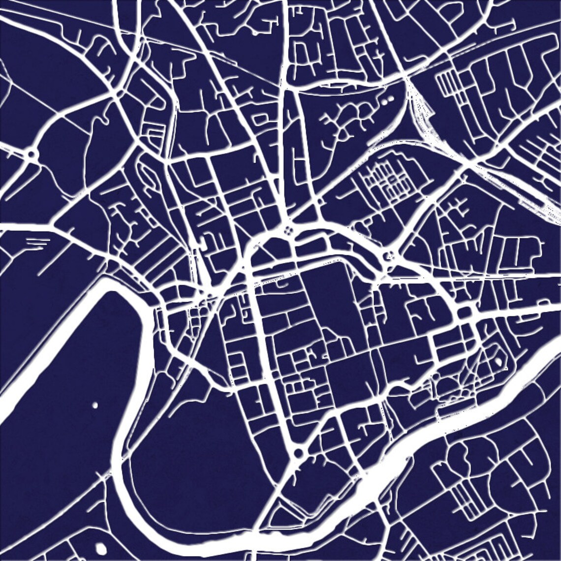 Chester Map City Street Map of Chester England Art Print Etsy UK
