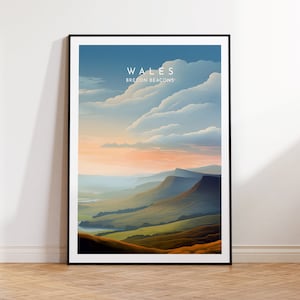 Impression de voyage Brecon Beacon - Pays de Galles, affiche de Brecon Beacon, décoration d'intérieur, cadeau imprimé ou toile
