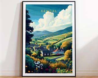 Cumbria Travel Print - Kendal, England, Cumbria Poster, Home Decor, Gift Print or Canvas