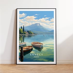 Stampa di viaggio Annecy - Francia, poster di Annecy, arredamento per la casa, stampa regalo o tela